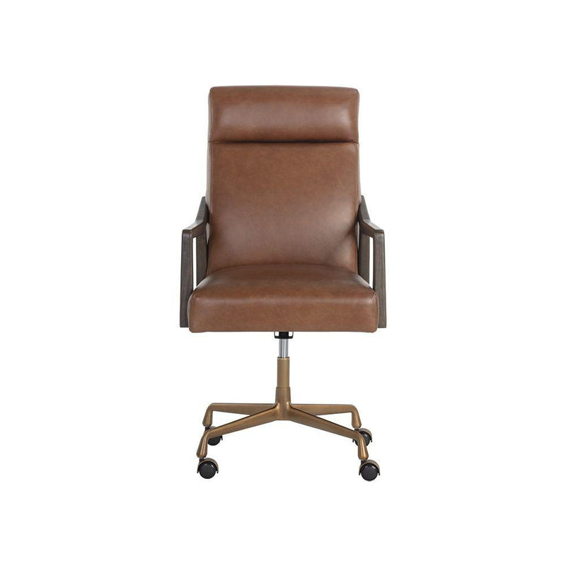 Collin Office Chair-Sunpan-SUNPAN-106090-Task ChairsCortina Black Leather-12-France and Son