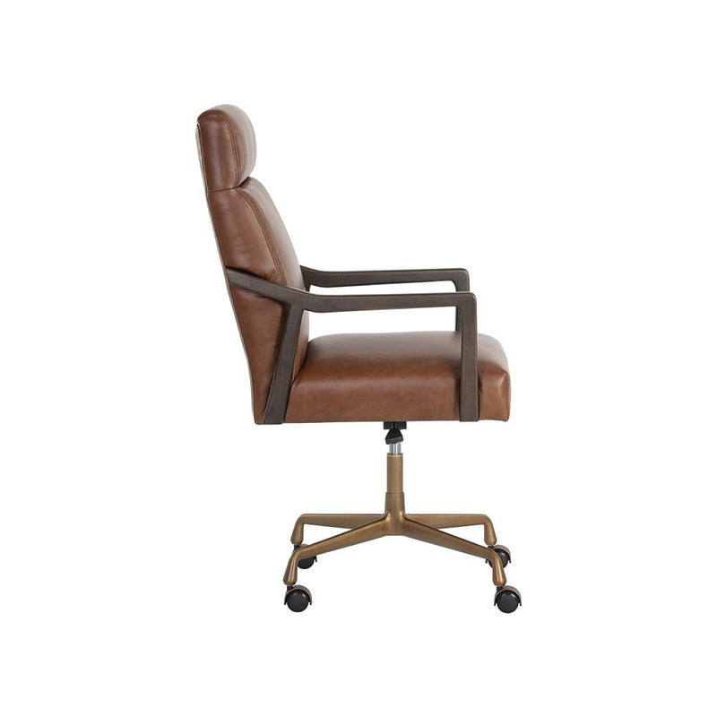 Collin Office Chair-Sunpan-SUNPAN-106090-Task ChairsCortina Black Leather-13-France and Son