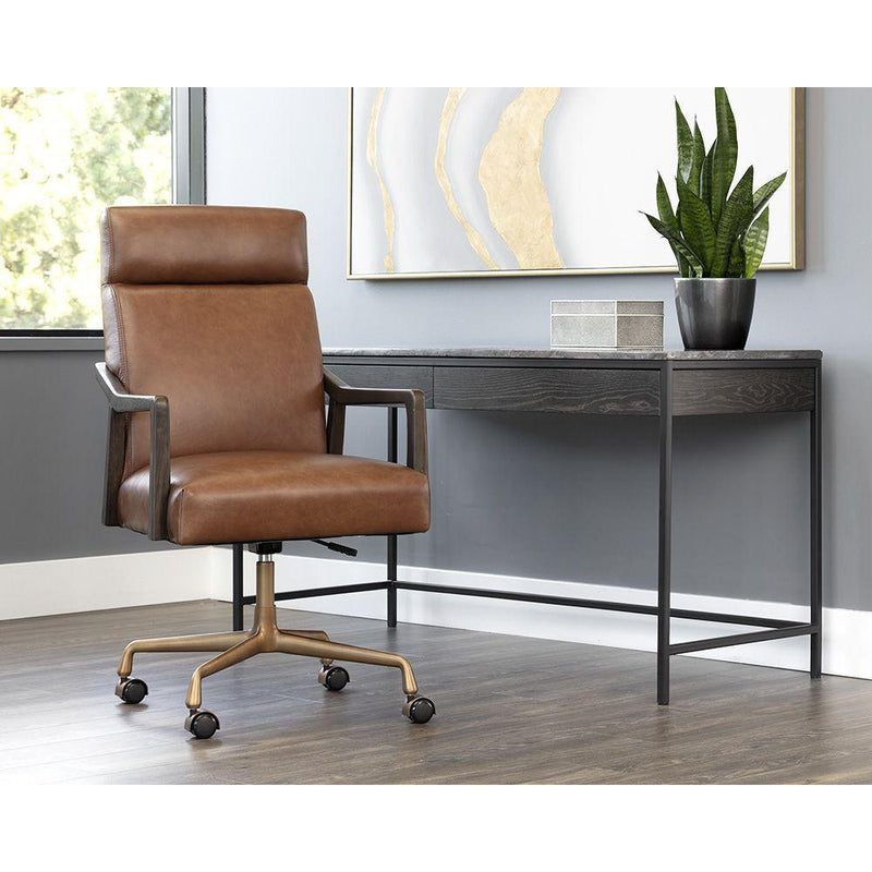 Collin Office Chair-Sunpan-SUNPAN-106090-Task ChairsCortina Black Leather-3-France and Son