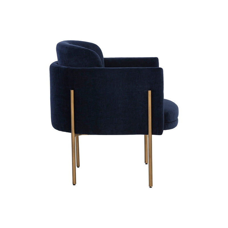 Richie Lounge Chair - Antique Brass - Danny Navy-Sunpan-SUNPAN-106285-Lounge Chairs-4-France and Son