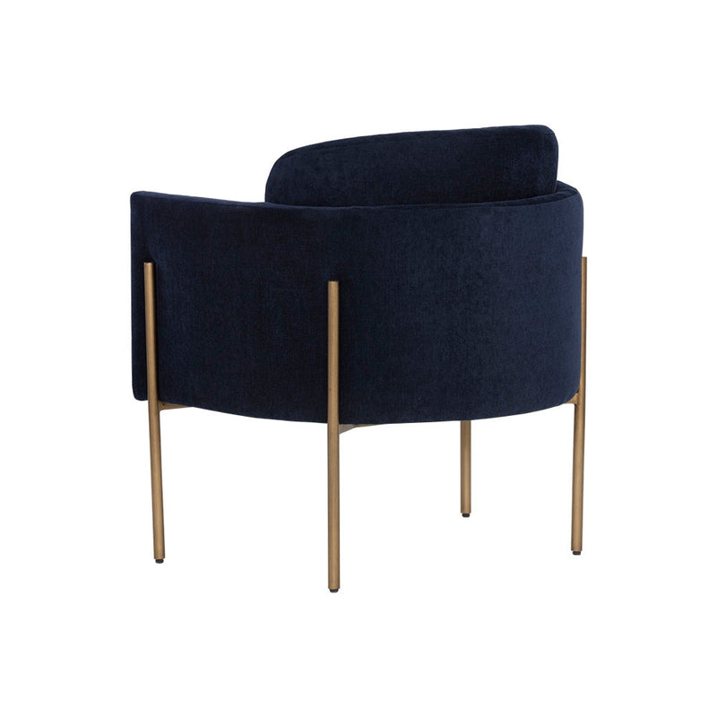 Richie Lounge Chair - Antique Brass - Danny Navy-Sunpan-SUNPAN-106285-Lounge Chairs-5-France and Son