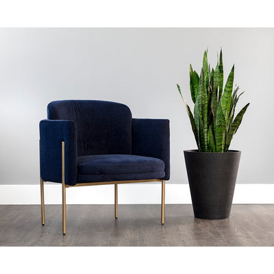Richie Lounge Chair - Antique Brass - Danny Navy-Sunpan-SUNPAN-106285-Lounge Chairs-2-France and Son