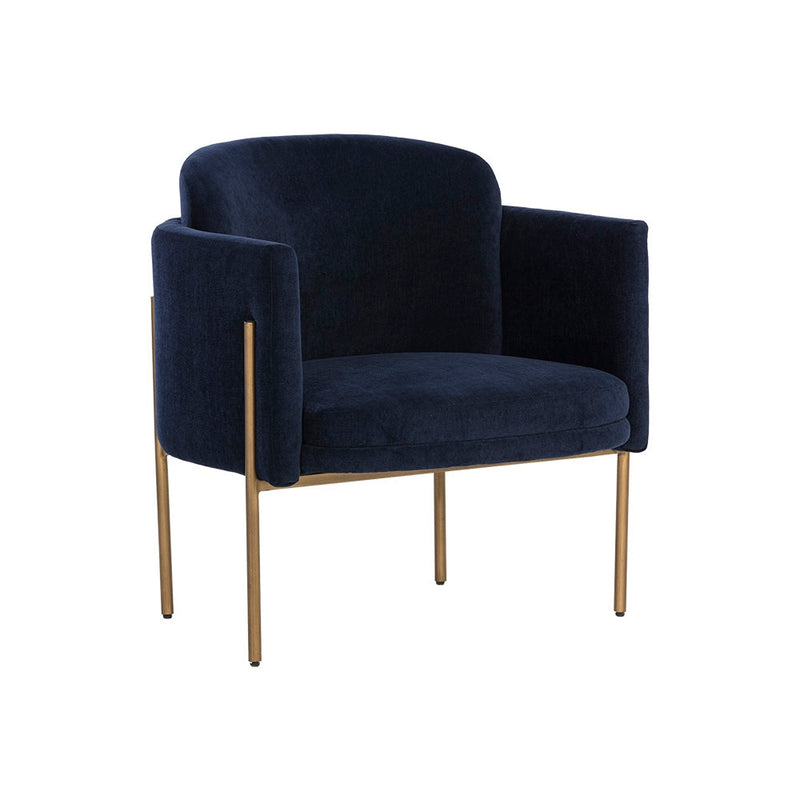 Richie Lounge Chair - Antique Brass - Danny Navy-Sunpan-SUNPAN-106285-Lounge Chairs-3-France and Son