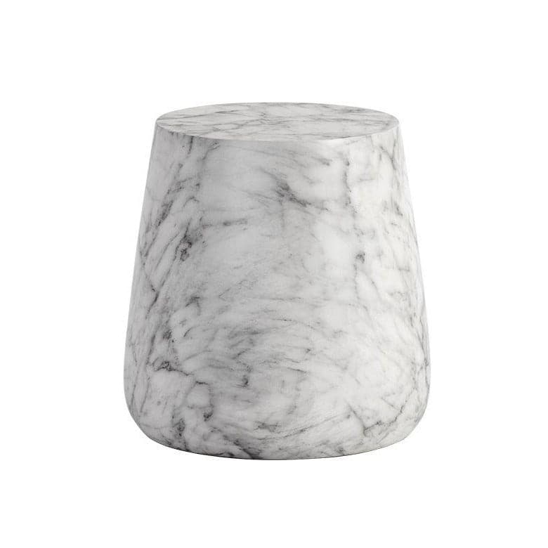 Aries Side Table-Sunpan-SUNPAN-106402-Side TablesMarble Look - White-11-France and Son