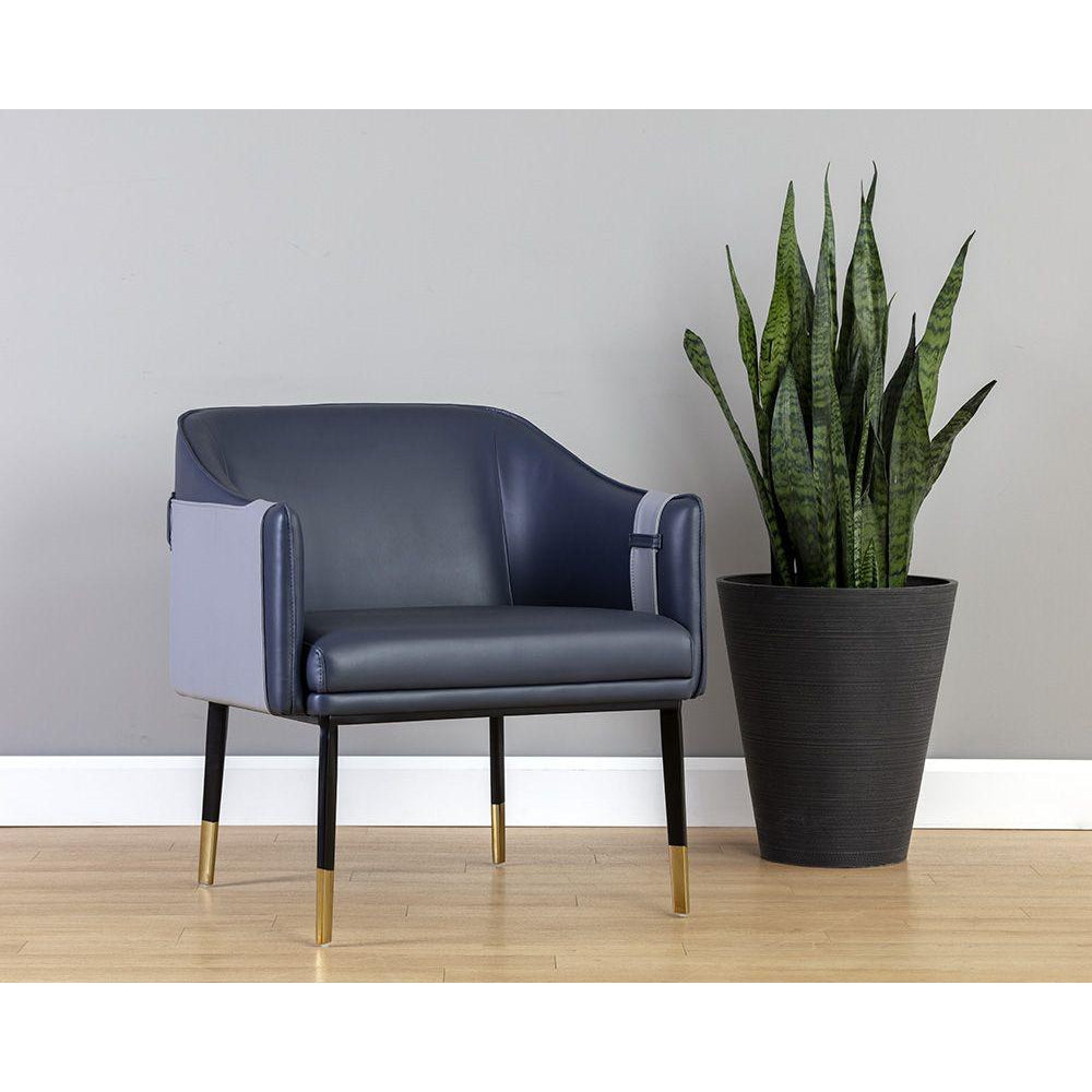 Carter Lounge Chair-Sunpan-SUNPAN-106723-Lounge Chairsnapa black/napa cognac-5-France and Son