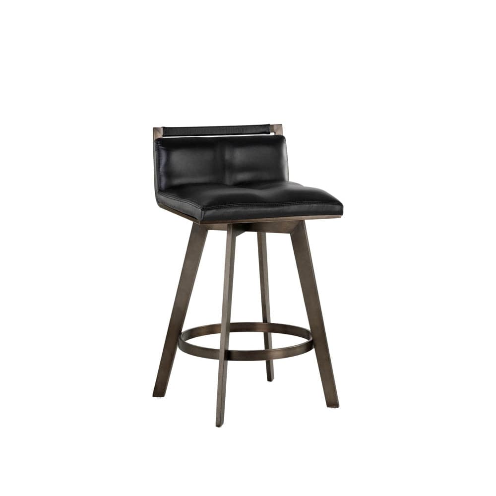 Arizona Swivel Counter Stool - Castillo Black-Sunpan-SUNPAN-106560-Bar Stools-1-France and Son