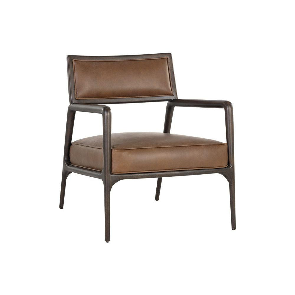 Damien Lounge Chair-Sunpan-SUNPAN-106562-Lounge Chairsvintage caramel-Leather-11-France and Son