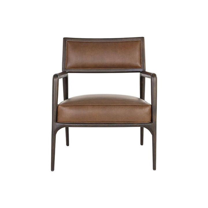 Damien Lounge Chair-Sunpan-SUNPAN-106562-Lounge Chairsvintage caramel-Leather-12-France and Son