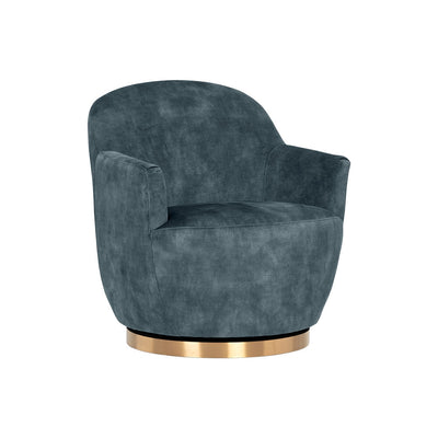 Casey Swivel Lounge Chair-Sunpan-SUNPAN-106595-Lounge ChairsNono Petrol-2-France and Son