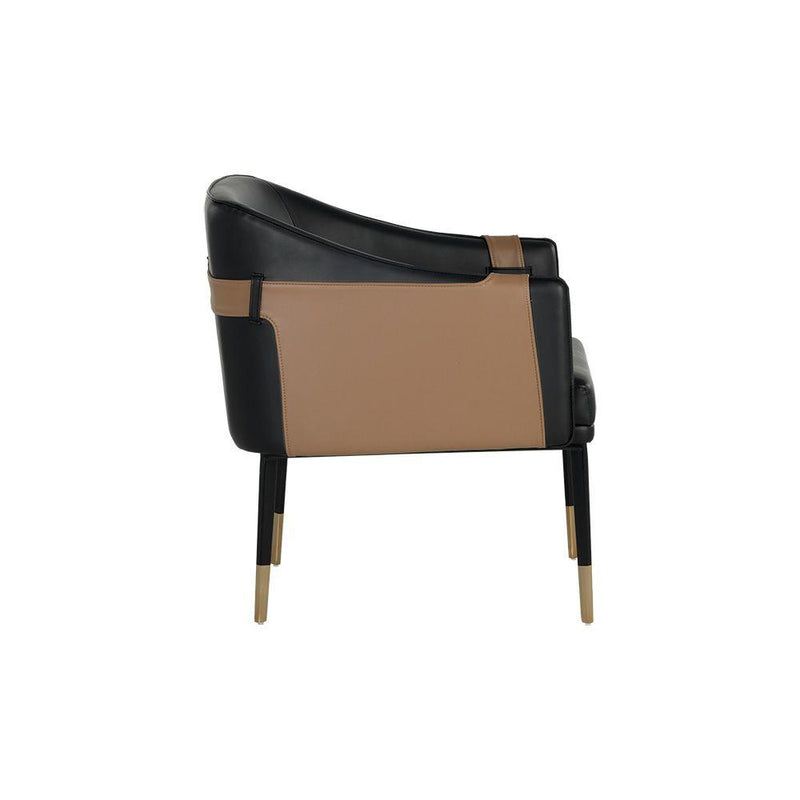 Carter Lounge Chair-Sunpan-SUNPAN-106723-Lounge Chairsnapa black/napa cognac-7-France and Son