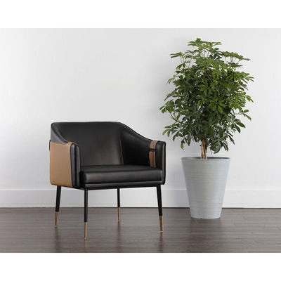 Carter Lounge Chair-Sunpan-SUNPAN-106723-Lounge Chairsnapa black/napa cognac-2-France and Son