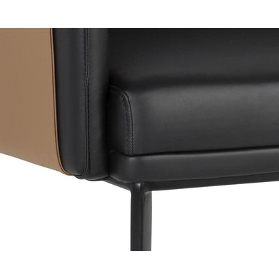 Carter Lounge Chair-Sunpan-SUNPAN-106723-Lounge Chairsnapa black/napa cognac-9-France and Son