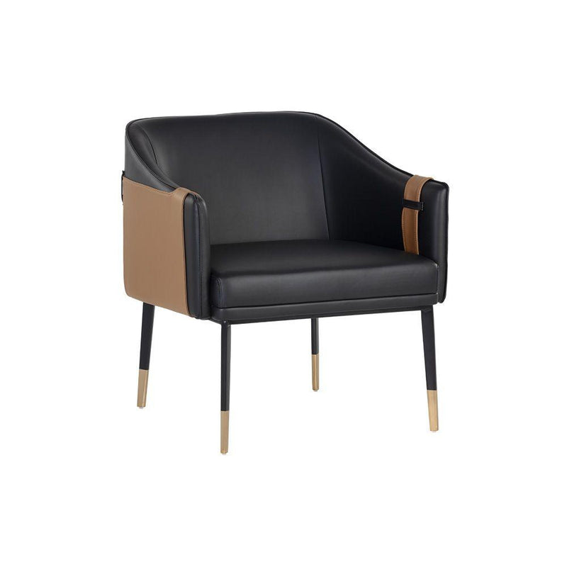 Carter Lounge Chair-Sunpan-SUNPAN-106723-Lounge Chairsnapa black/napa cognac-1-France and Son