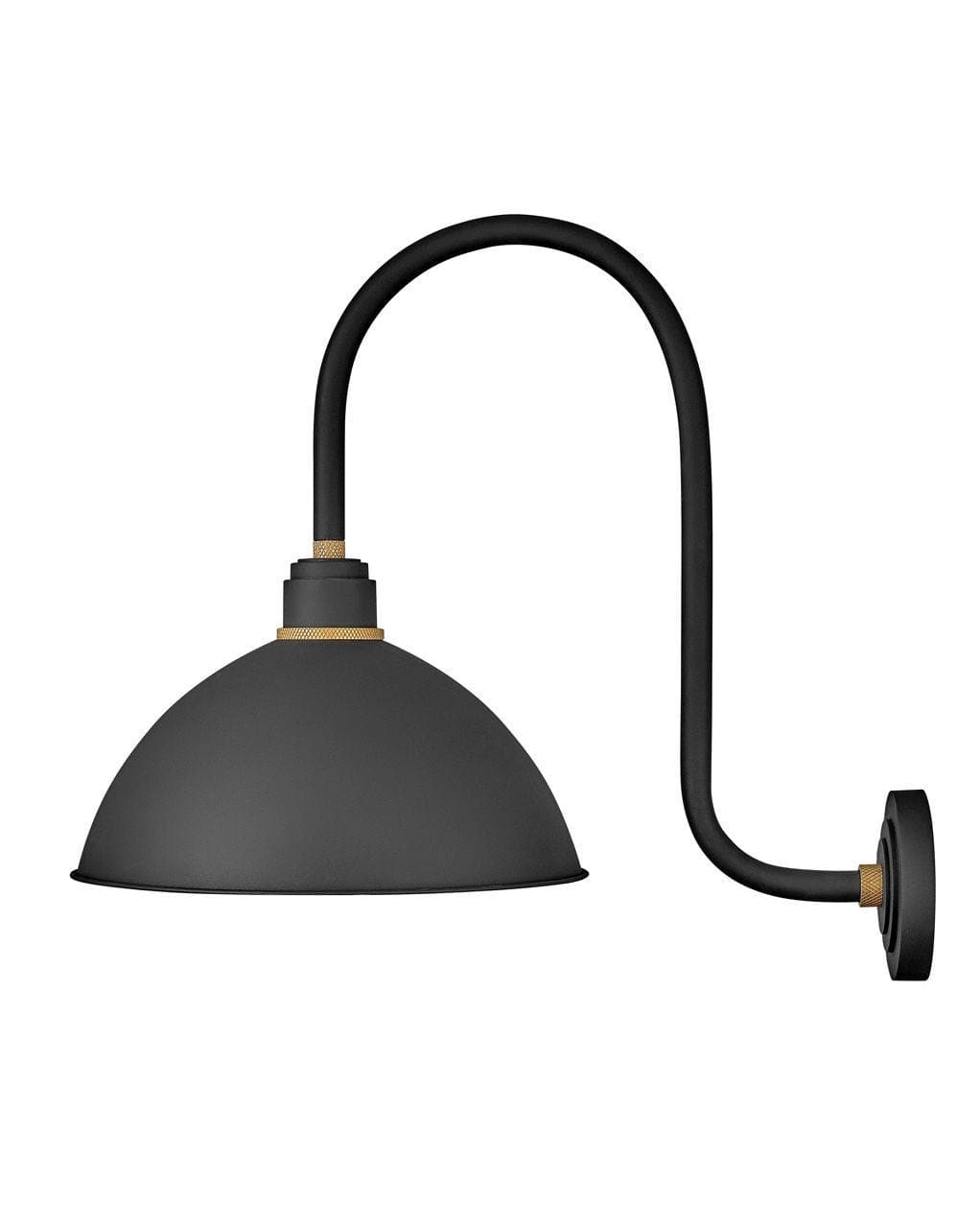 Foundry Dome Large Tall Gooseneck Barn Light-Hinkley Lighting-HINKLEY-10675TK-Wall LightingTextured Black-2-France and Son