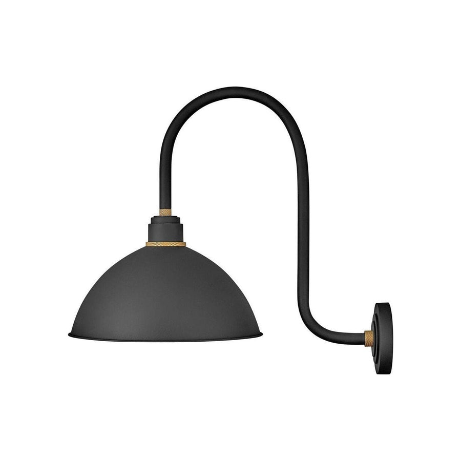 Foundry Dome Large Tall Gooseneck Barn Light-Hinkley Lighting-HINKLEY-10675TK-Wall LightingTextured Black-2-France and Son