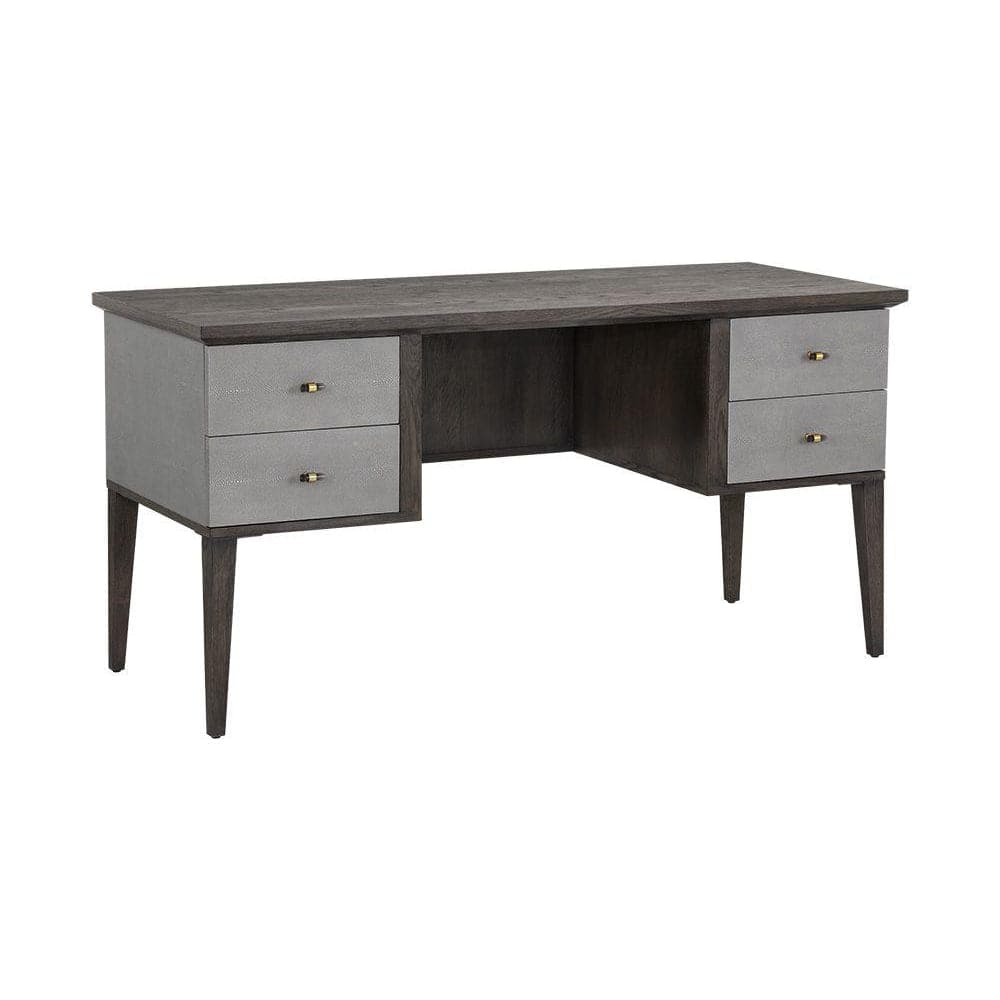 Pattinson Desk-Sunpan-SUNPAN-106866-DesksGrey Shagreen-Dark Brown-1-France and Son