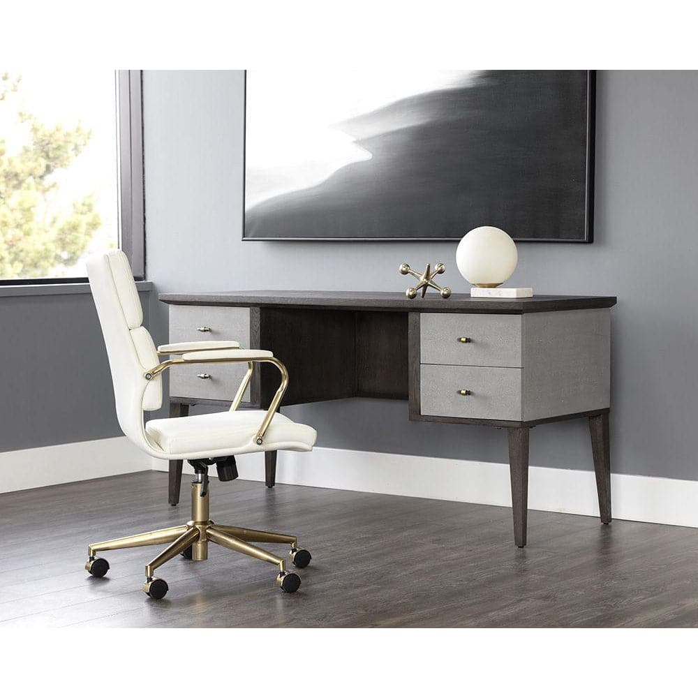 Pattinson Desk-Sunpan-SUNPAN-106866-DesksGrey Shagreen-Dark Brown-2-France and Son