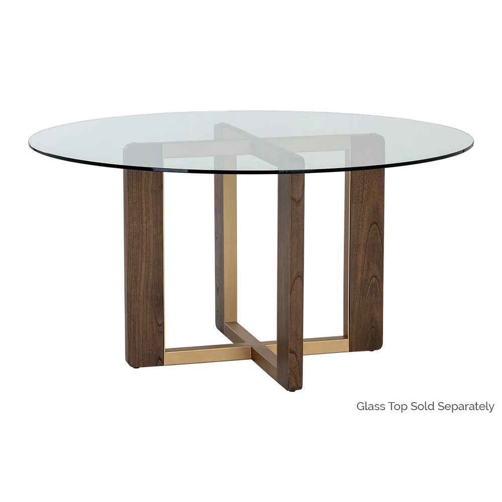 Rejane Dining Table Base-Sunpan-SUNPAN-106874-Dining TablesGold - Raw Umber-7-France and Son