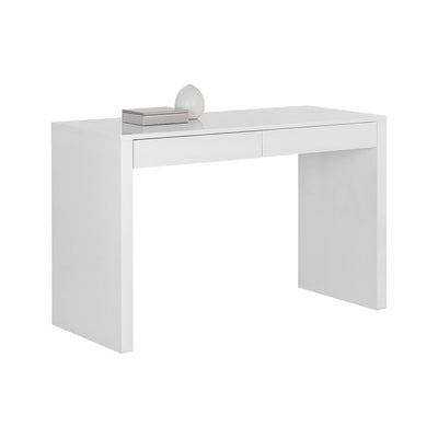 Dutad Desk - High Gloss White-Sunpan-SUNPAN-106901-Desks-3-France and Son