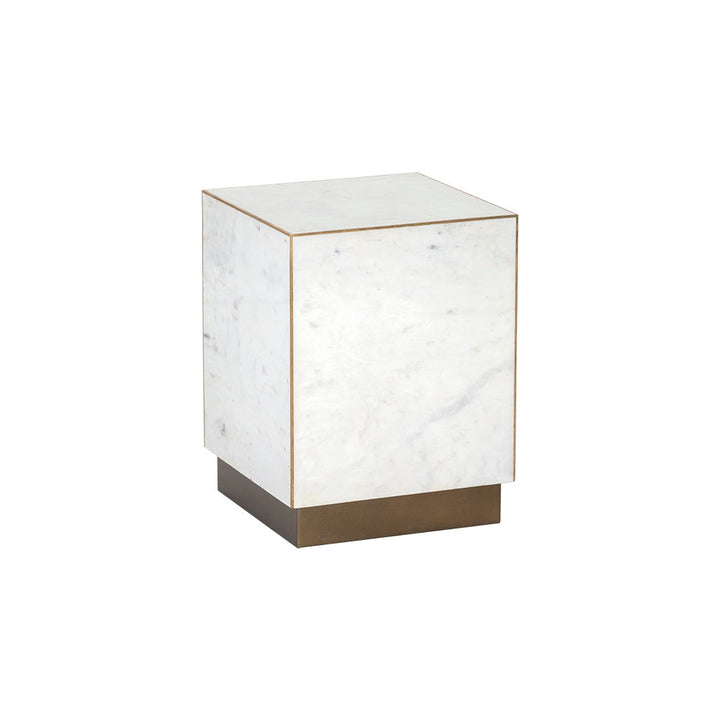 Daines End Table-Sunpan-SUNPAN-107023-Side TablesWhite Marble-1-France and Son