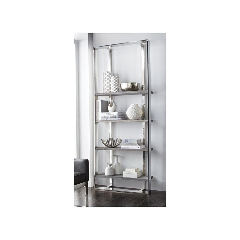 Dalton Bookcase-Sunpan-SUNPAN-107052-Bookcases & CabinetsGrey-Polished Stainless Steel-2-France and Son