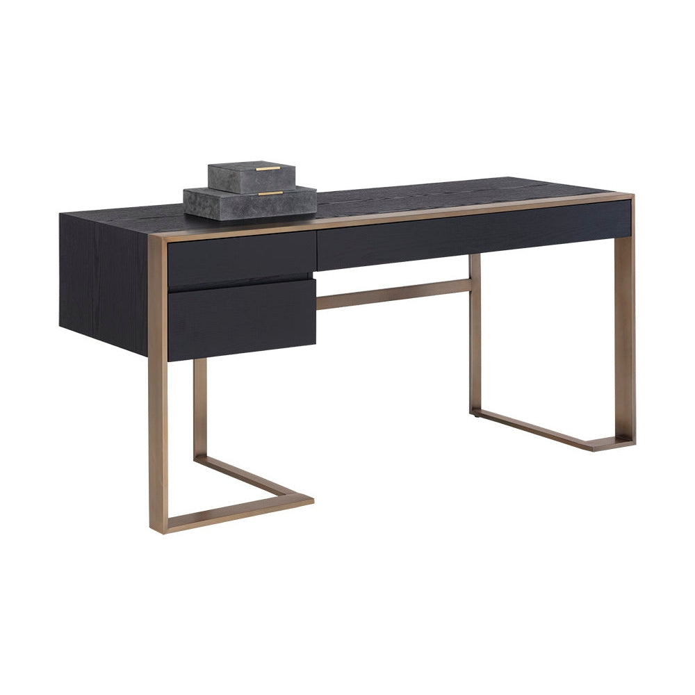Dalton Desk-Sunpan-SUNPAN-101650-DesksStainless Steel - High Gloss White-5-France and Son