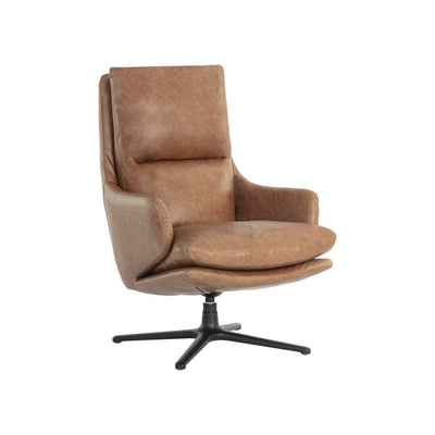 Cardona Swivel Lounge Chair-Sunpan-SUNPAN-107083-Lounge Chairsmarseille camel-Black-1-France and Son