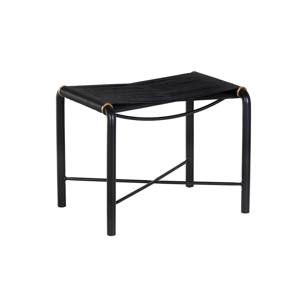 Riz Stool - Black Leather-Sunpan-SUNPAN-107086-Stools & Ottomans-1-France and Son