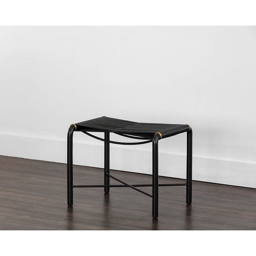 Riz Stool - Black Leather-Sunpan-SUNPAN-107086-Stools & Ottomans-2-France and Son