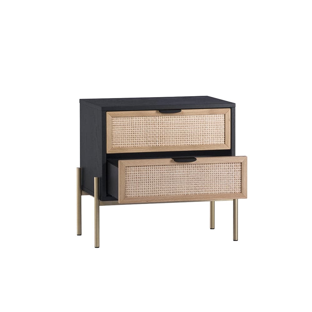 Avida Nightstand - Gold - Black / Natural-Sunpan-SUNPAN-107163-Nightstands-3-France and Son