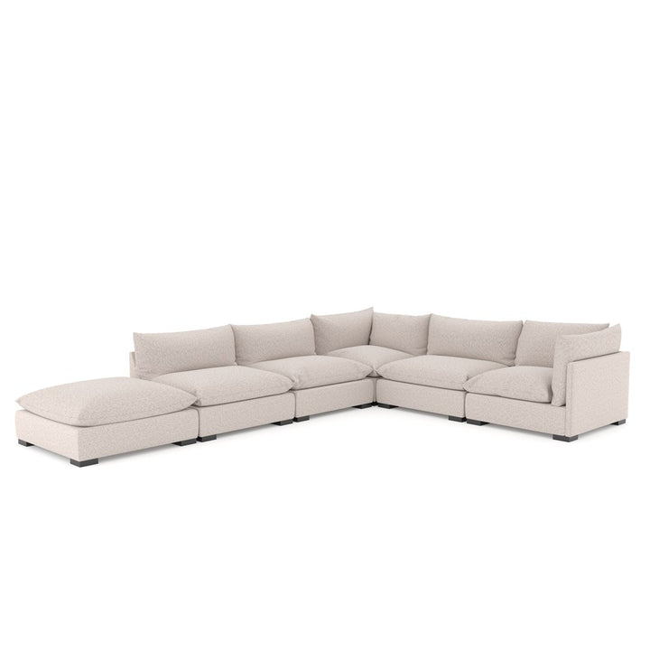 Westwood Sectional with Ottoman-Four Hands-FH-107205-003-Sectionals5-Pc Sectional-Bayside Pebble-14-France and Son