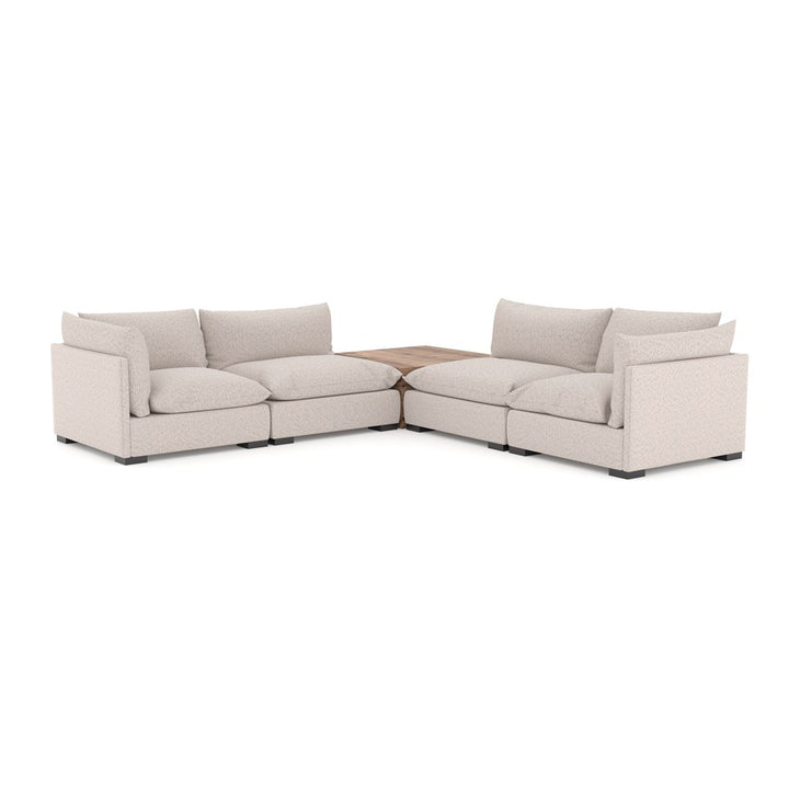 Westwood Sectional with Ottoman-Four Hands-FH-107212-004-Sectionals4-Pc Sectional W/ Corner Table W/T Ottoman-Bayside Pebble-21-France and Son