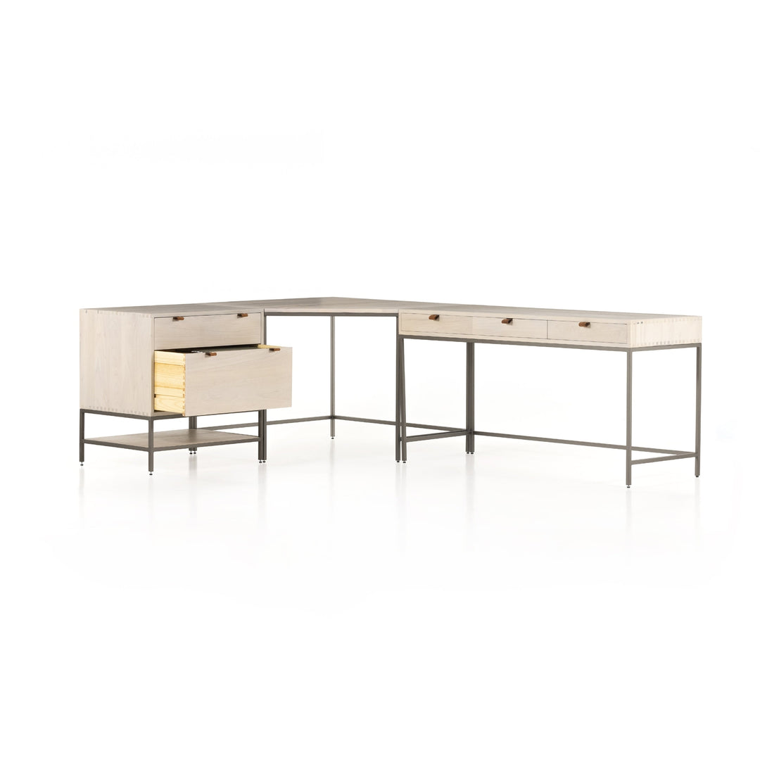 Trey Desk System With Filing Cabinet-Four Hands-FH-107322-005-DesksAuburn Poplar-5-France and Son