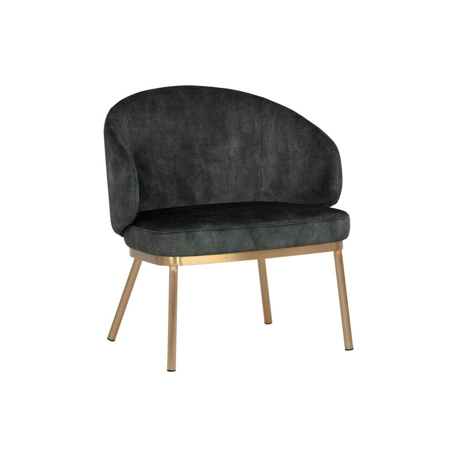Echo Lounge Chair-Sunpan-SUNPAN-107436-Lounge ChairsGold - Nono Dark Green-1-France and Son