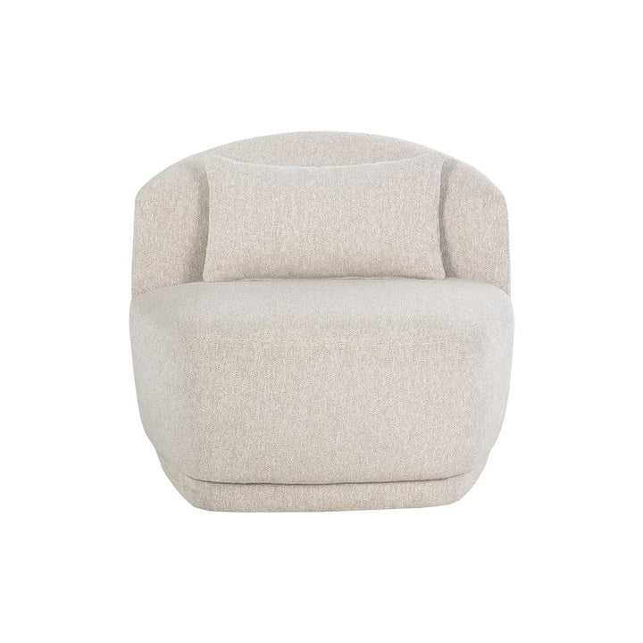 Soraya Swivel Armless Chair - Dove Cream-Sunpan-SUNPAN-107454-Lounge Chairs-4-France and Son