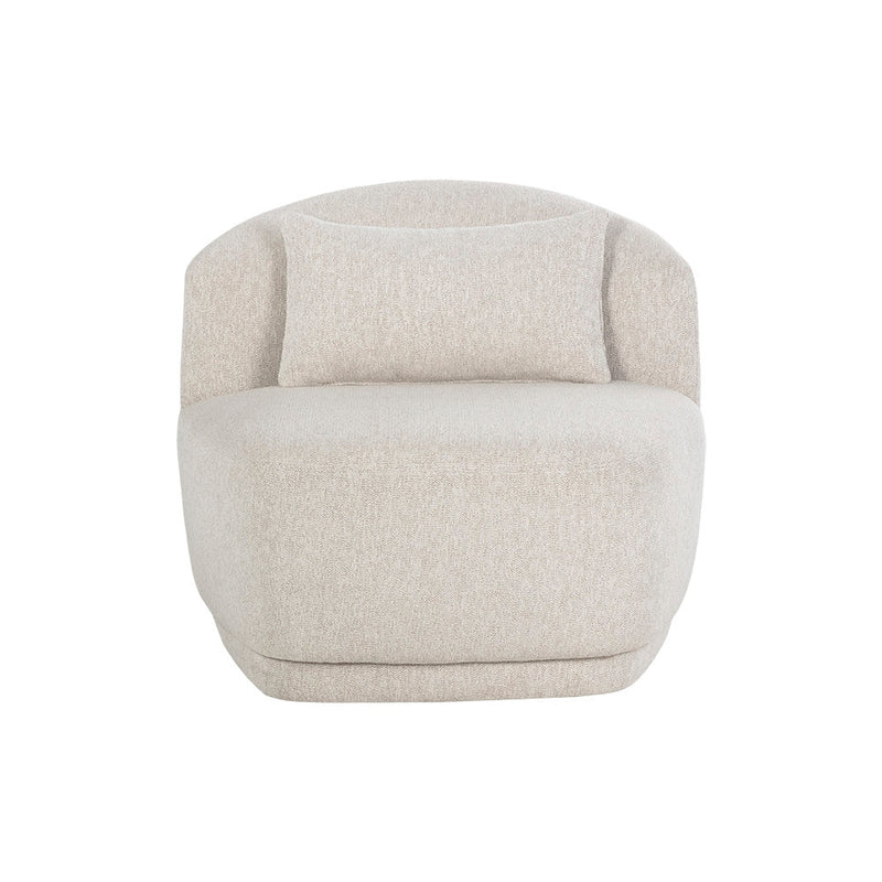 Soraya Swivel Armless Chair - Dove Cream-Sunpan-SUNPAN-107454-Lounge Chairs-4-France and Son