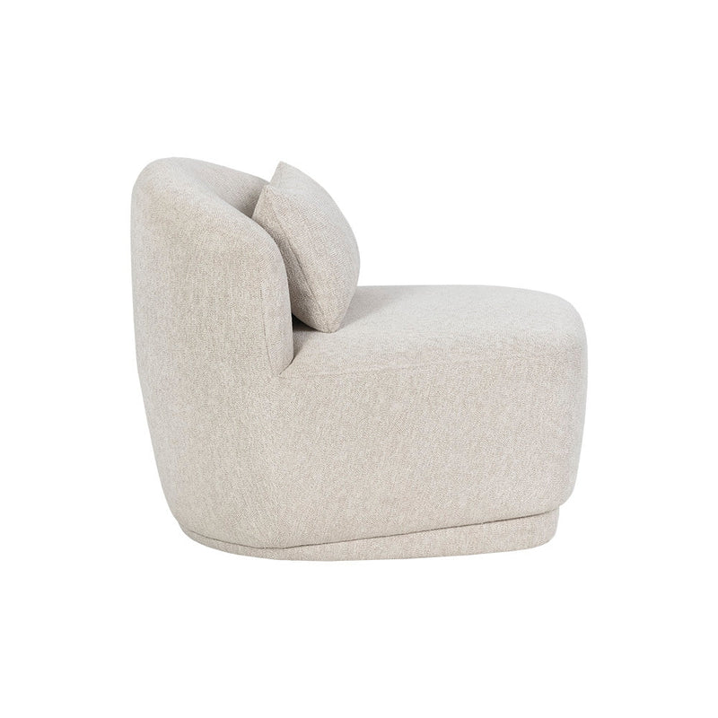 Soraya Swivel Armless Chair - Dove Cream-Sunpan-SUNPAN-107454-Lounge Chairs-3-France and Son
