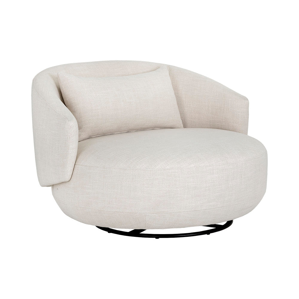 Walsh Swivel Lounge Chair - Effie Linen-Sunpan-SUNPAN-107527-Lounge Chairs-1-France and Son