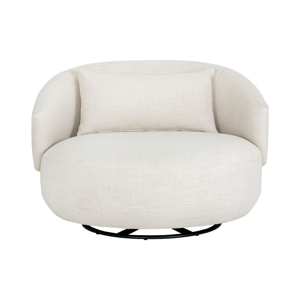 Walsh Swivel Lounge Chair - Effie Linen-Sunpan-SUNPAN-107527-Lounge Chairs-3-France and Son