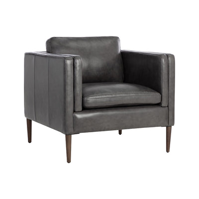 Richmond Armchair - Brentwood Charcoal Leather-Sunpan-SUNPAN-107542-Lounge Chairs-1-France and Son
