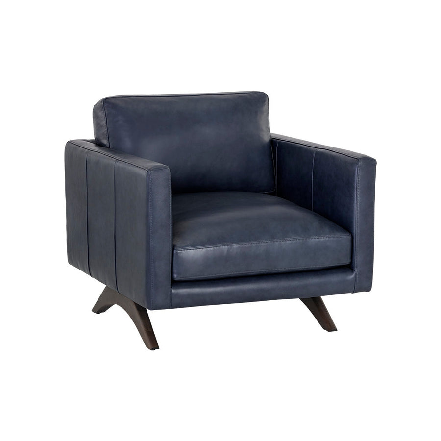 Rogers Armchair - Cortina Ink Leather-Sunpan-SUNPAN-107548-Lounge ChairsBlue-1-France and Son