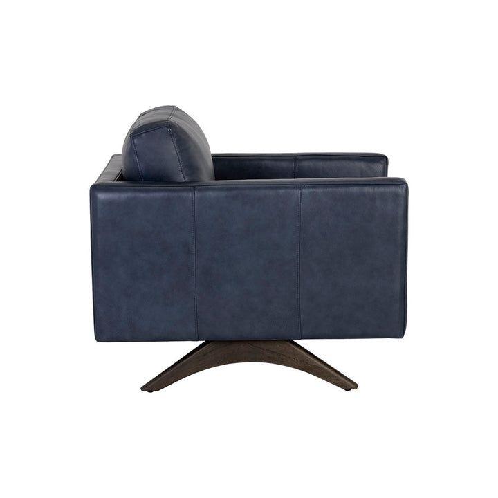 Rogers Armchair - Cortina Ink Leather-Sunpan-SUNPAN-107548-Lounge ChairsBlue-5-France and Son