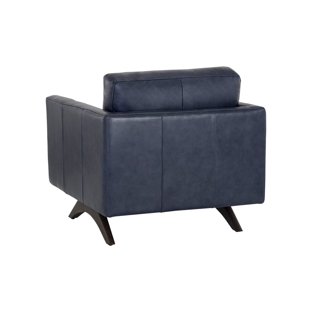 Rogers Armchair - Cortina Ink Leather-Sunpan-SUNPAN-107548-Lounge ChairsBlue-7-France and Son