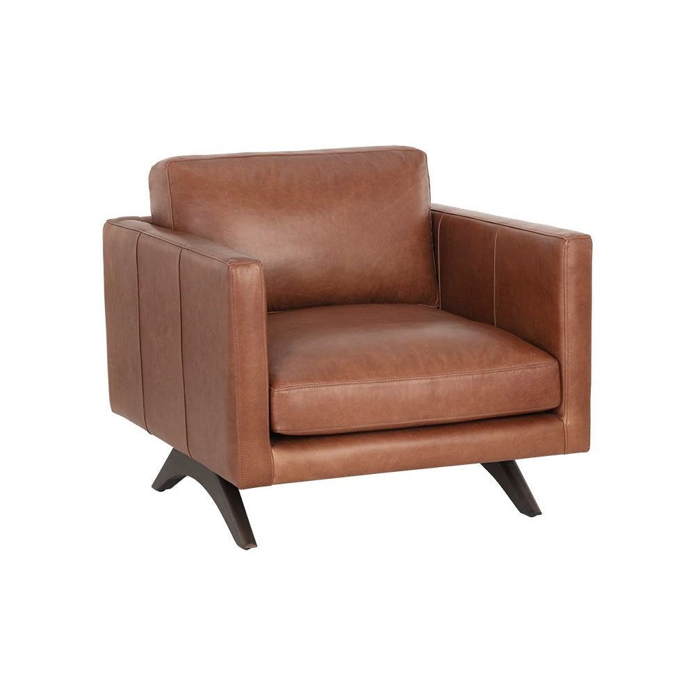 Rogers Armchair - Cortina Ink Leather-Sunpan-SUNPAN-107549-Lounge ChairsBrown-2-France and Son