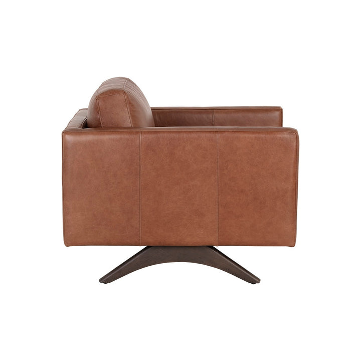 Rogers Armchair - Cortina Ink Leather-Sunpan-SUNPAN-107548-Lounge ChairsBlue-6-France and Son