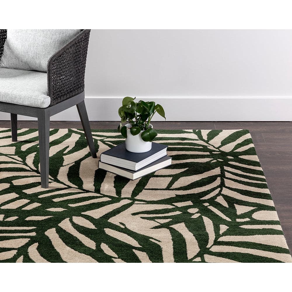 Palma Hand - Woven Rug - Green / Beige - 5'' x 8''-Sunpan-SUNPAN-107605-Rugs-2-France and Son