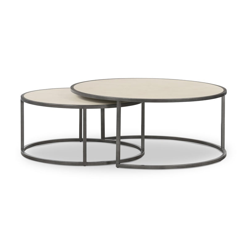 Shagreen Nesting Coffee Table-Four Hands-FH-VBEN-018-Coffee TablesGrey-16-France and Son
