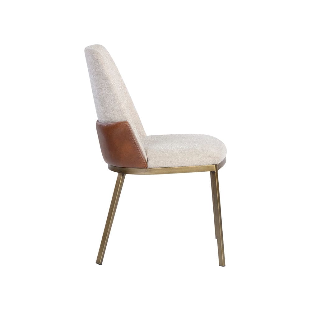 Marie Dining Chair - Belfast Oatmeal / Bravo Cognac-Sunpan-SUNPAN-107647-Dining Chairs-2-France and Son