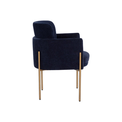 Richie Dining Armchair - Antique Brass - Danny Navy-Sunpan-SUNPAN-107665-Dining Chairs-4-France and Son