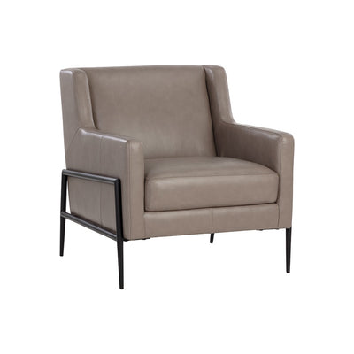 Talula Lounge Chair - Alpine Grey Leather-Sunpan-SUNPAN-107697-Lounge Chairs-1-France and Son